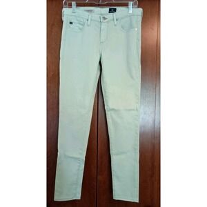 AG Denim Low Rise Skinny Ankle In Pastel Green Chic Fun Stylish Y2K Vibes Sz 28R